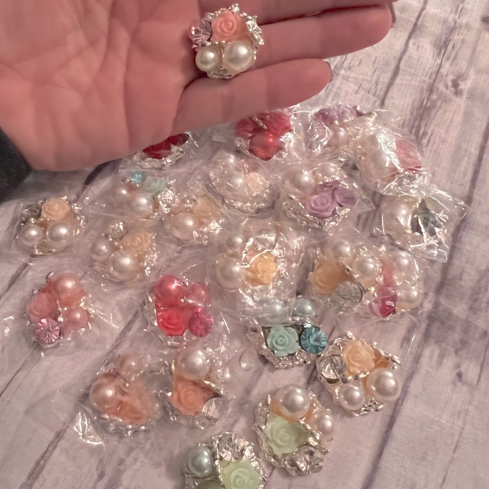 Hair Accessory Embellishment Lot Beaded Rhinestone Silver Craft Vintage Look